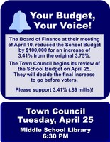 TOWN COUNCIL BUDGET MEETING - April 25