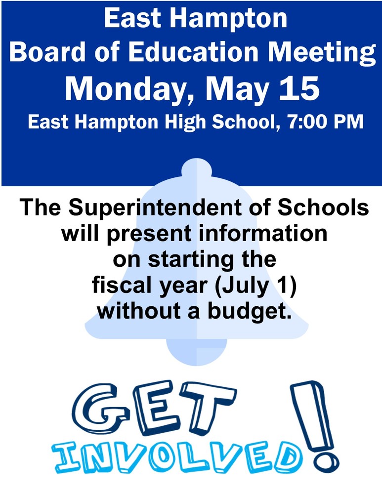 Important Board of Education Meeting - Monday, May 15