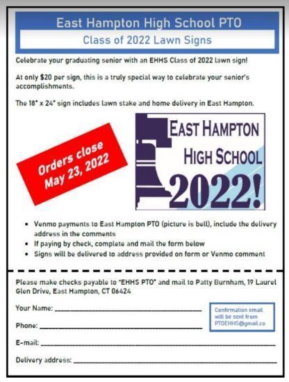 Class of 2022 Lawn signs