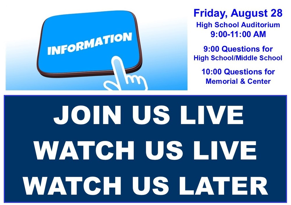 August 28 Parent Meeting: Join us live - or watch later!