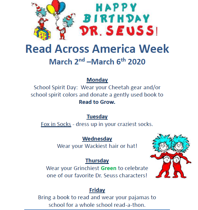 Read Across America Week Memorial School