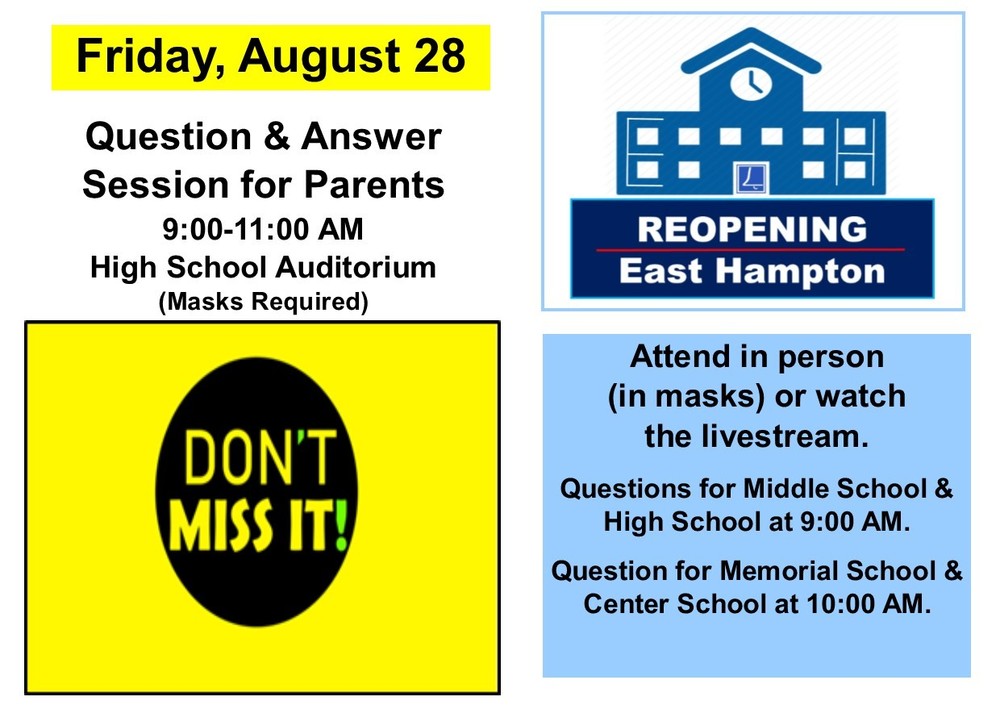 Parent Information Meeting - Live OR Livestream!