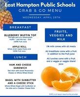 Grab & Go Menus for Wednesday 4/29