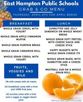 Grab & Go Menus for Thursday 4/9