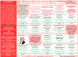 February Lunch Menu