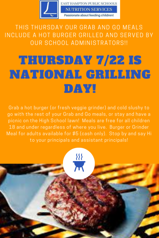 Thursday, July 22nd is National Grilling Day Memorial School